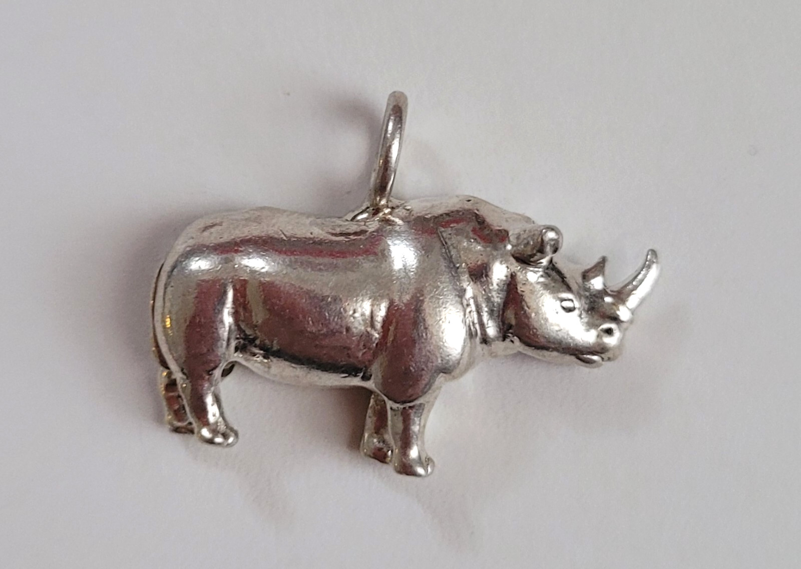 Vintage Sterling Silver RHINOCEROS PENDANT