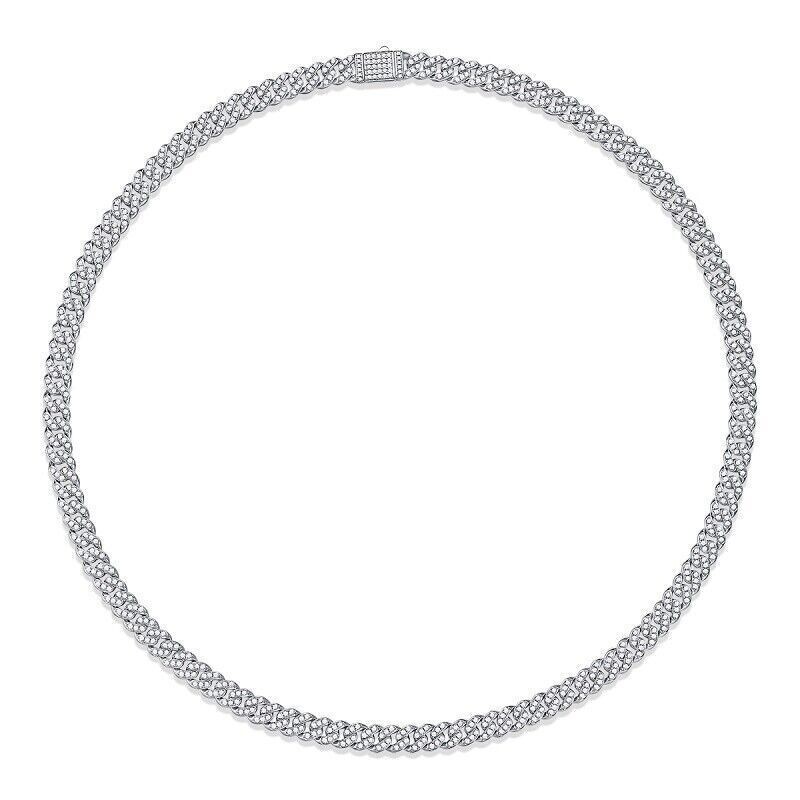 Real 8mm MOISSANITE Miami Cuban Link Chain Necklace Bracelet 925 Sterling Silver