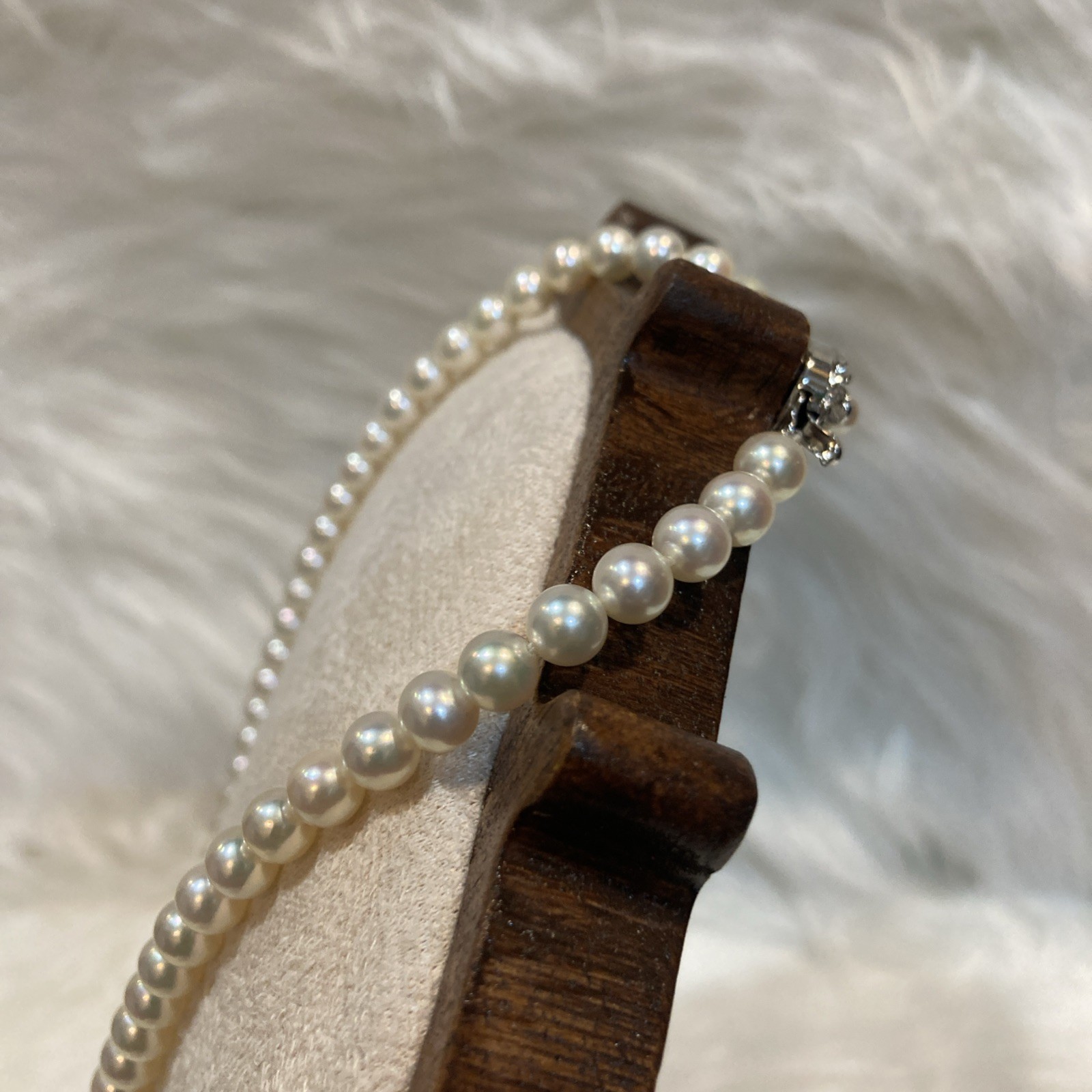 Akoya Pearl Necklace 6-6.5mm 42cm 24g Silver Clasp Excellent Japan