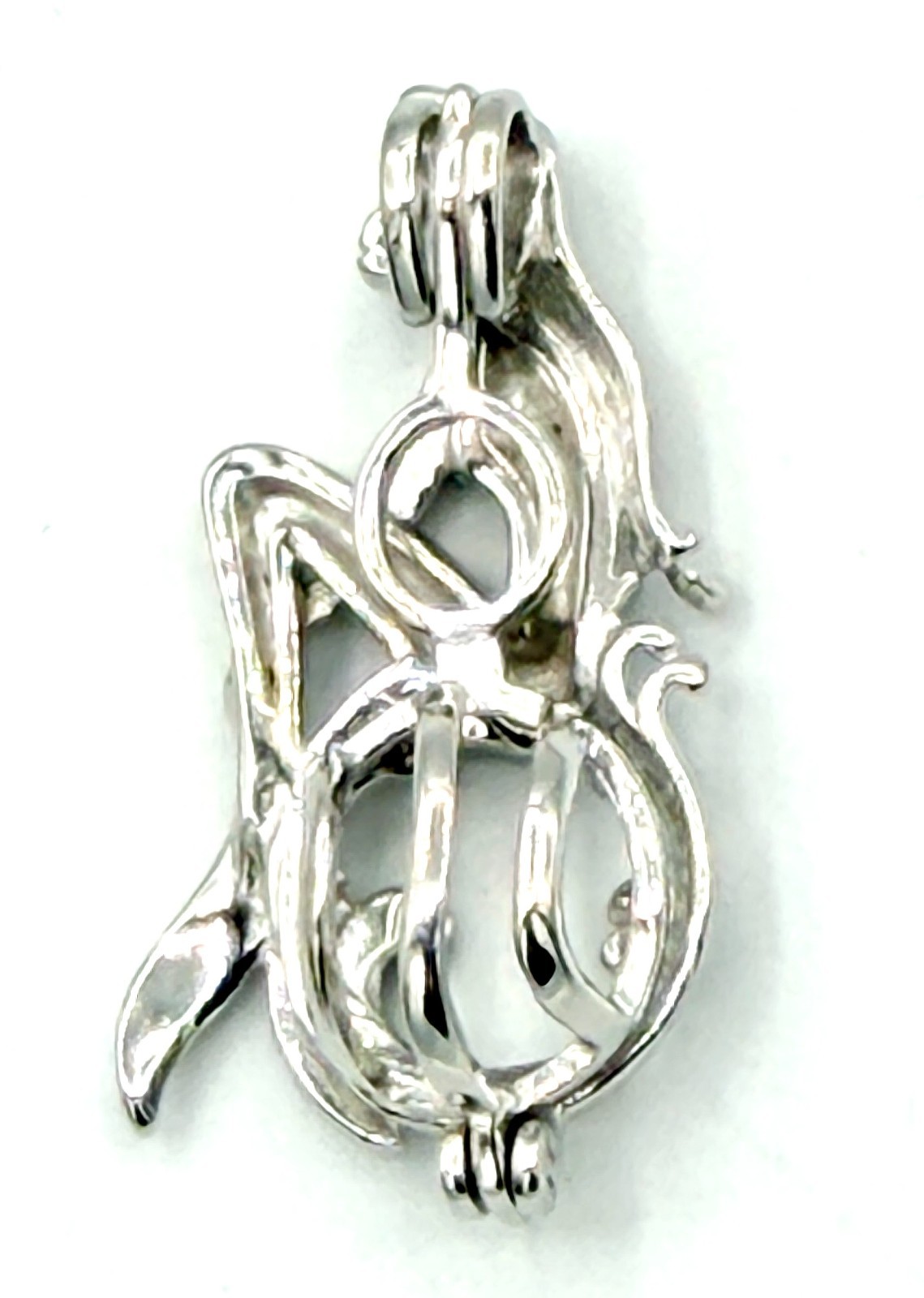 Sterling Silver Pearl Cage Pendant for Necklace Bracelet Nature Animals Insects