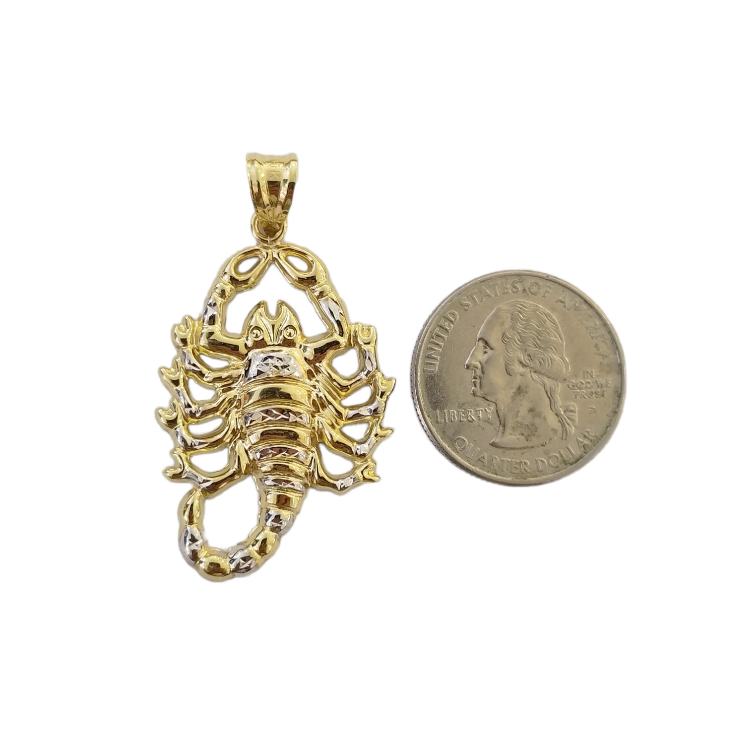 10K Yellow Gold Scorpion Charm Pendant Zodiac Sign Real 10k On Sale Free Shippin