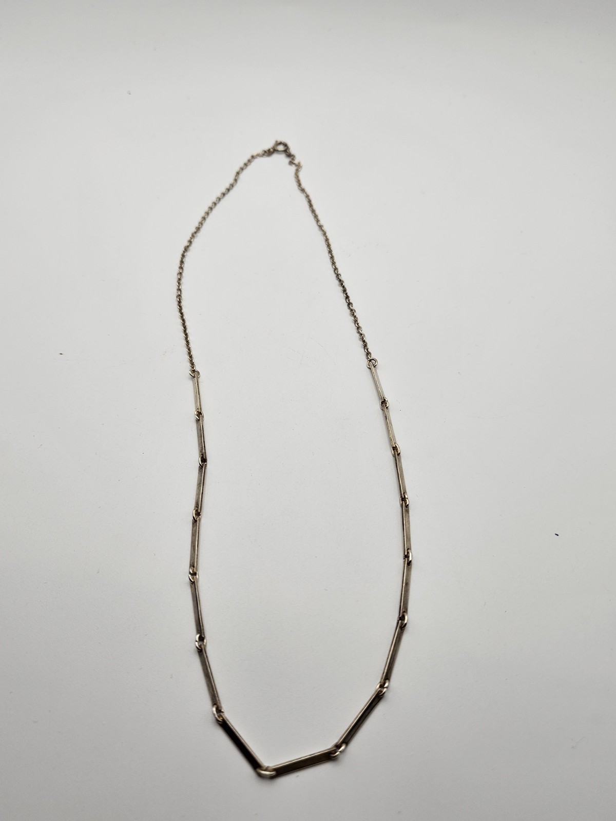 900 Unique Link Sterling Silver 22in Necklace Bar And Cable Link