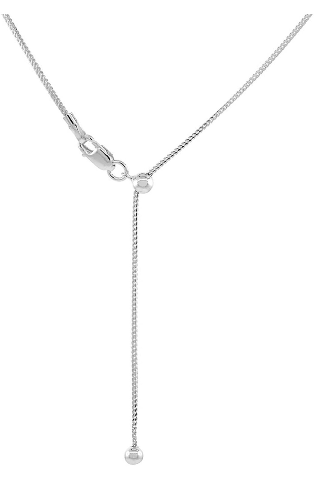 Solid Sterling Silver Adjustable Franco Chain Necklace 925 Silver Chain UNISEX