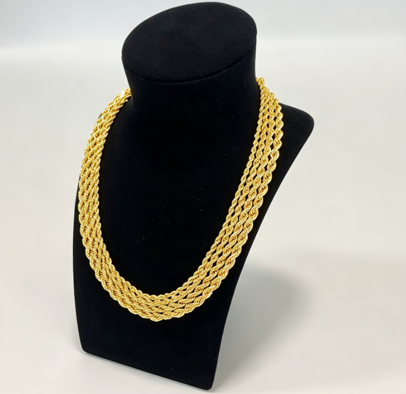 Real 14K SOLID Yellow Gold Rope Chain 1.5-9mm 20-26Inches necklace Lobster Lock