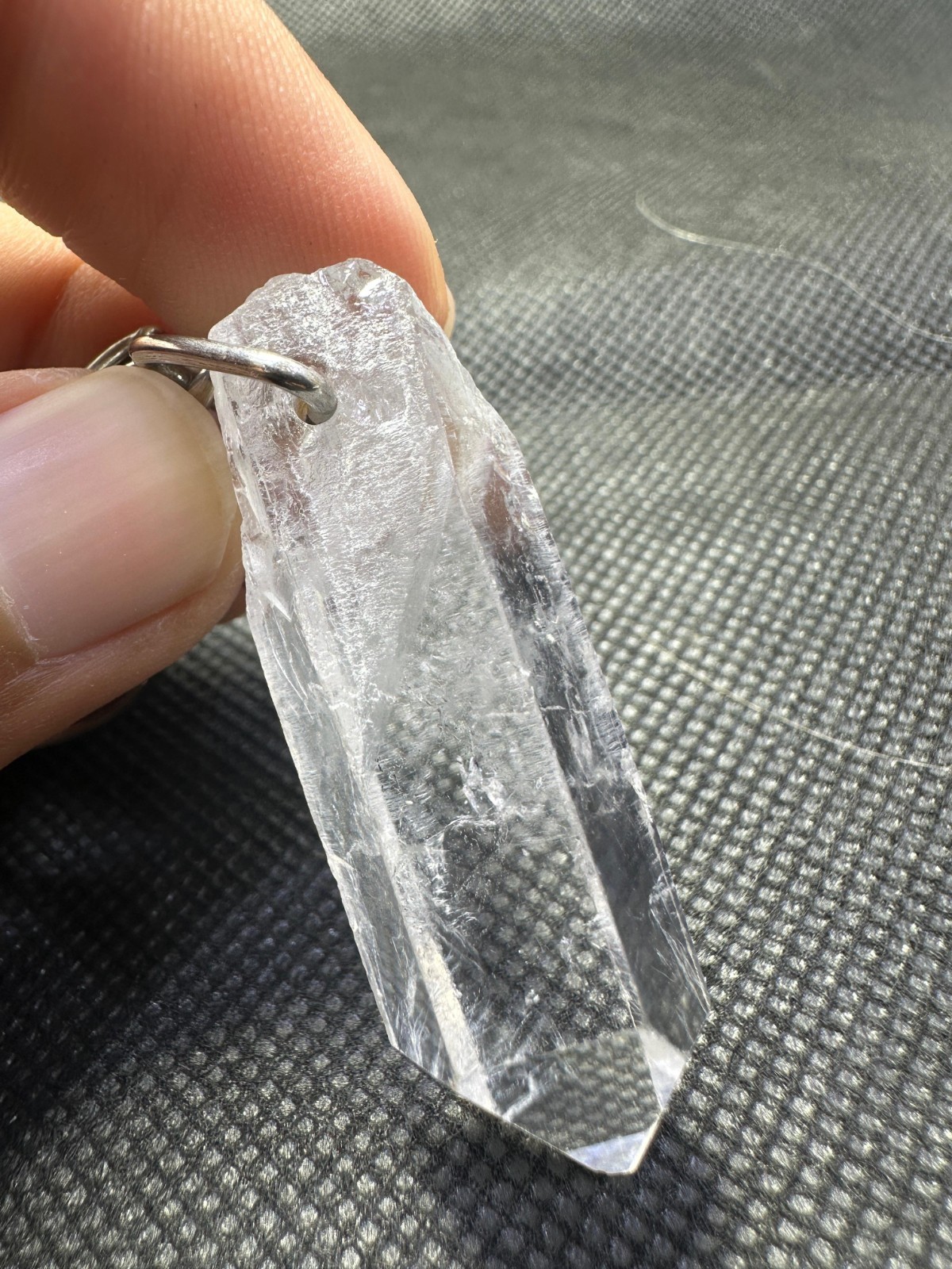 Rare Top Quality Natural Gemstone White Quartz Eye Clean Oustanding Pendant