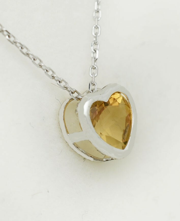 GENUINE 1.22 Cts YELLOW TOPAZ HEART PENDANT 14k GOLD – MADE IN USA – NWT
