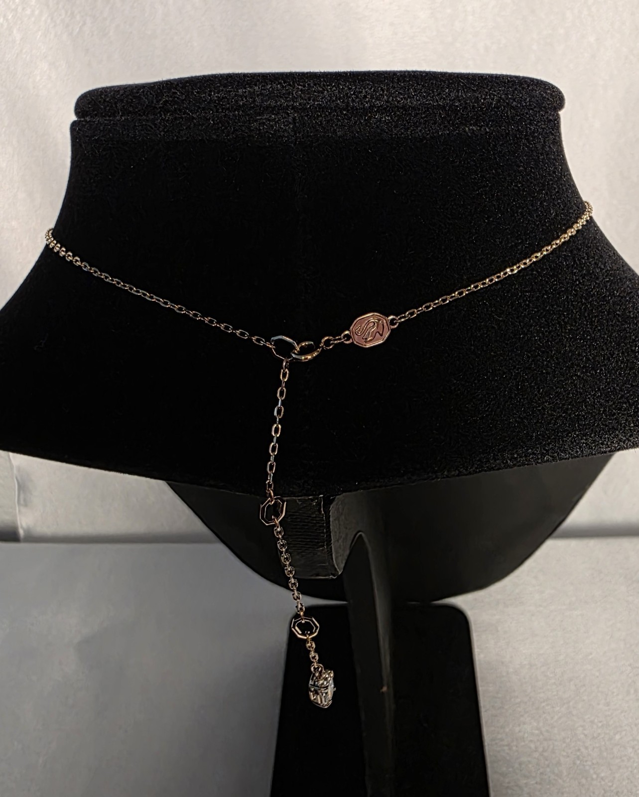 Swarovski Crystal Solitaire Choker Necklace 14k Goldplated Sterling Silver New