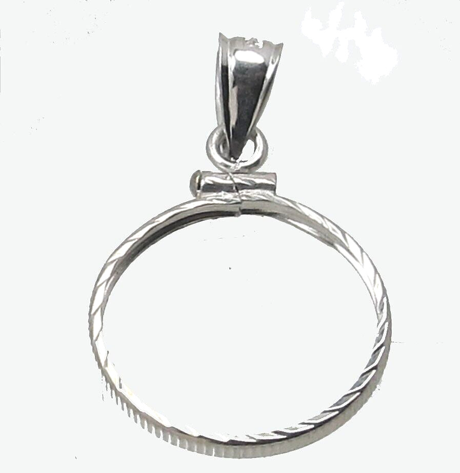Coin Bezel Frame for U.S. Dime Diamond Cut Sterling Silver Soldered Bail New