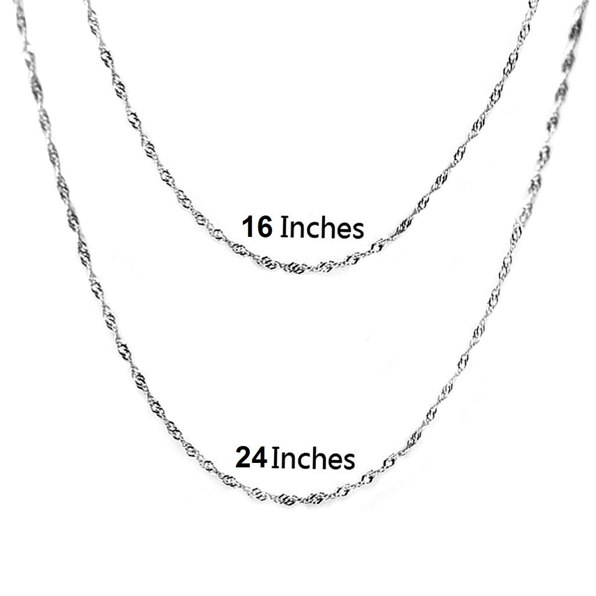 De Buman 16-24 Inch High-polish Sterling Silver Singapore Chain(1.2mm)