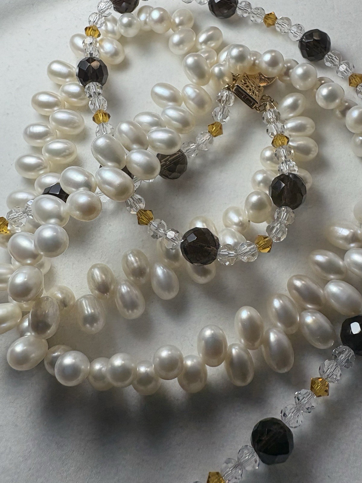 ESTATE 10k Yellow Gold Cultured Pearls Beads Doble Strand Necklaces 51.49G