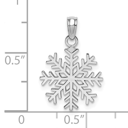 10K White Gold Snowflake Pendant 10C3062W