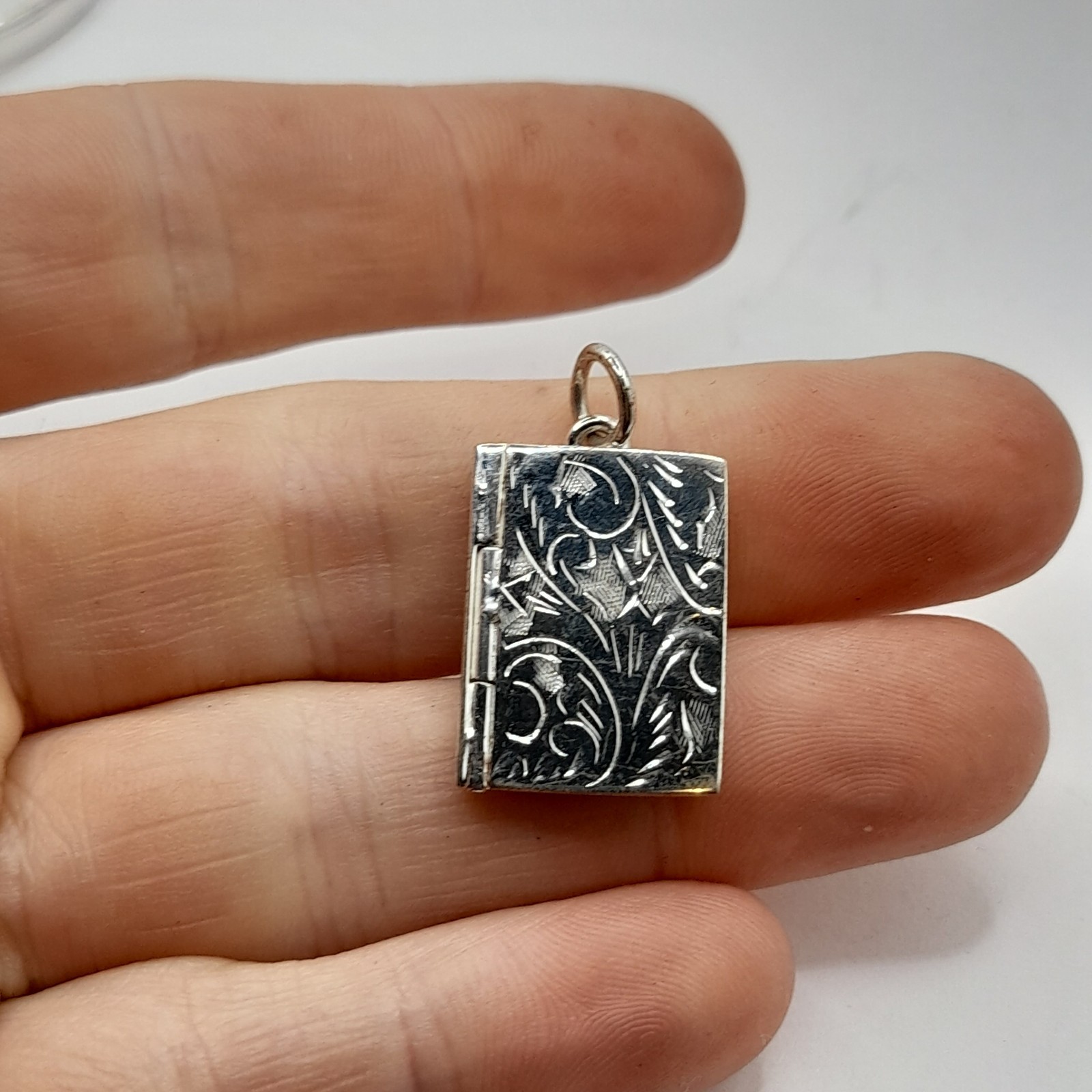 Sterling 925 Silver Book Style Photo Locket Pendant