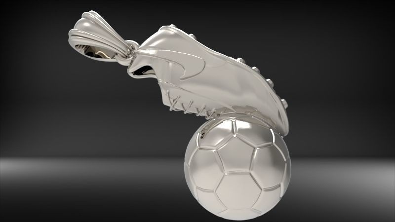 Soccer Ball & Boot Pendant 999 Fine Silver