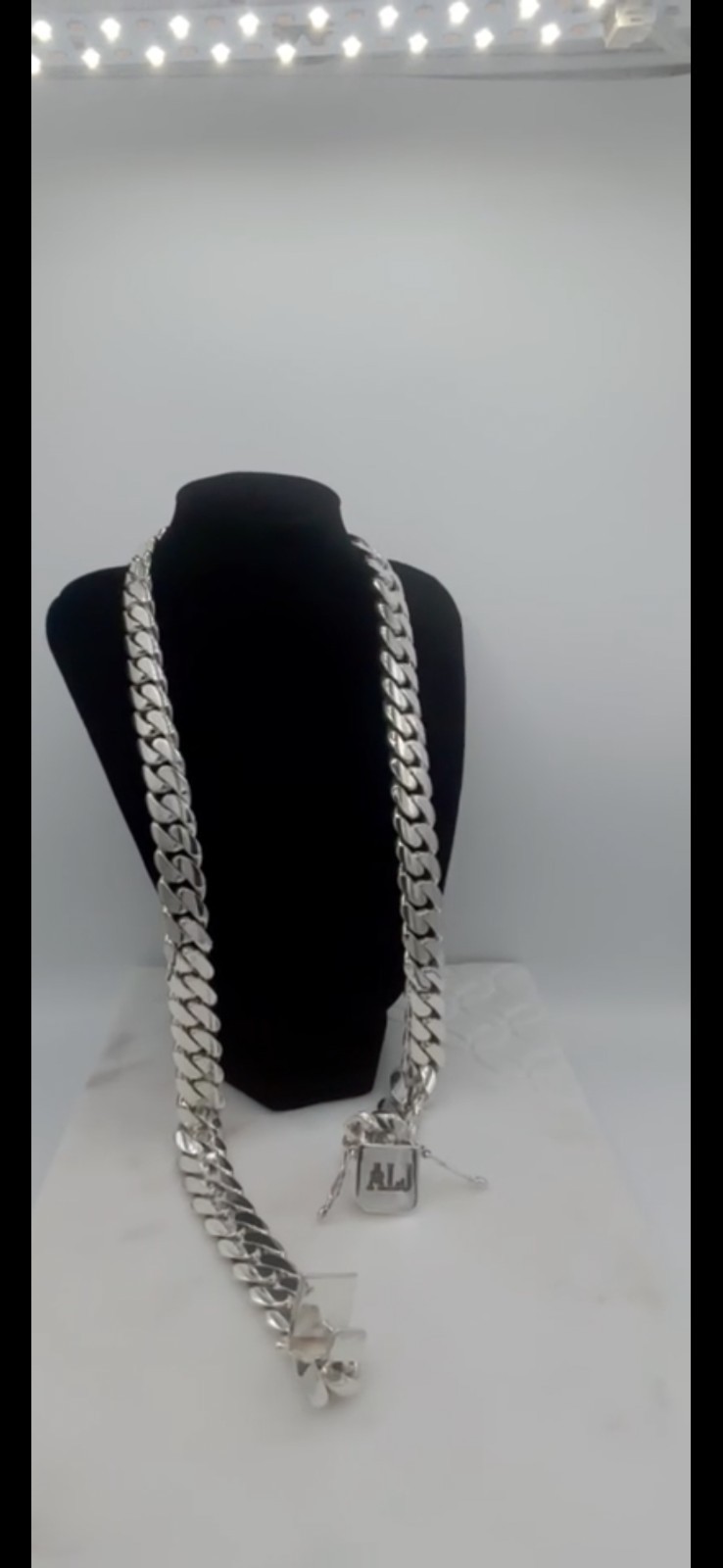 Authentic Handmade Miami Cuban Link 16mm .950 Silver 28 inches w/ Box Clasp