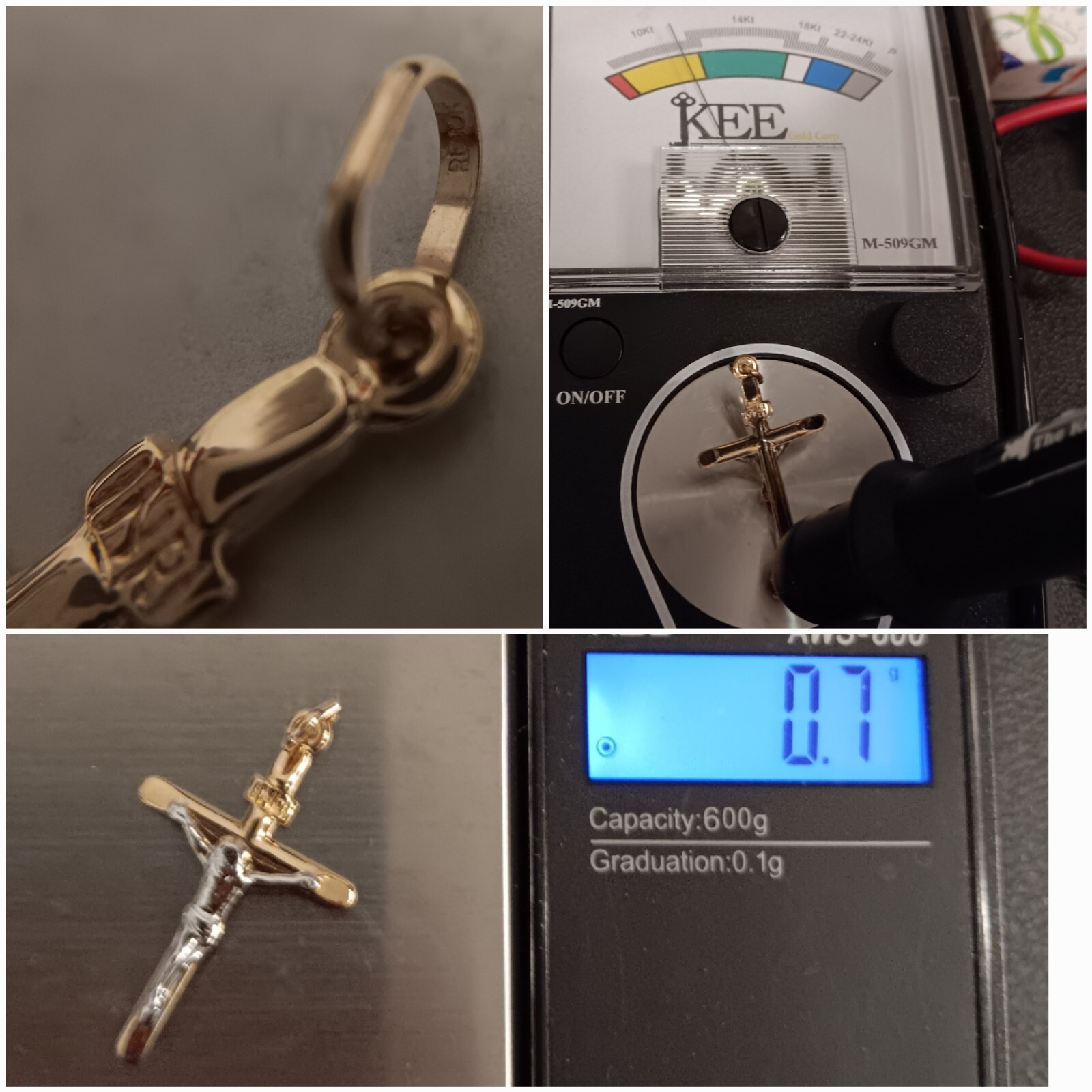 10k Gold Necklace Pendant Crucifix Cross Yellow White Gold New solid real 10kt