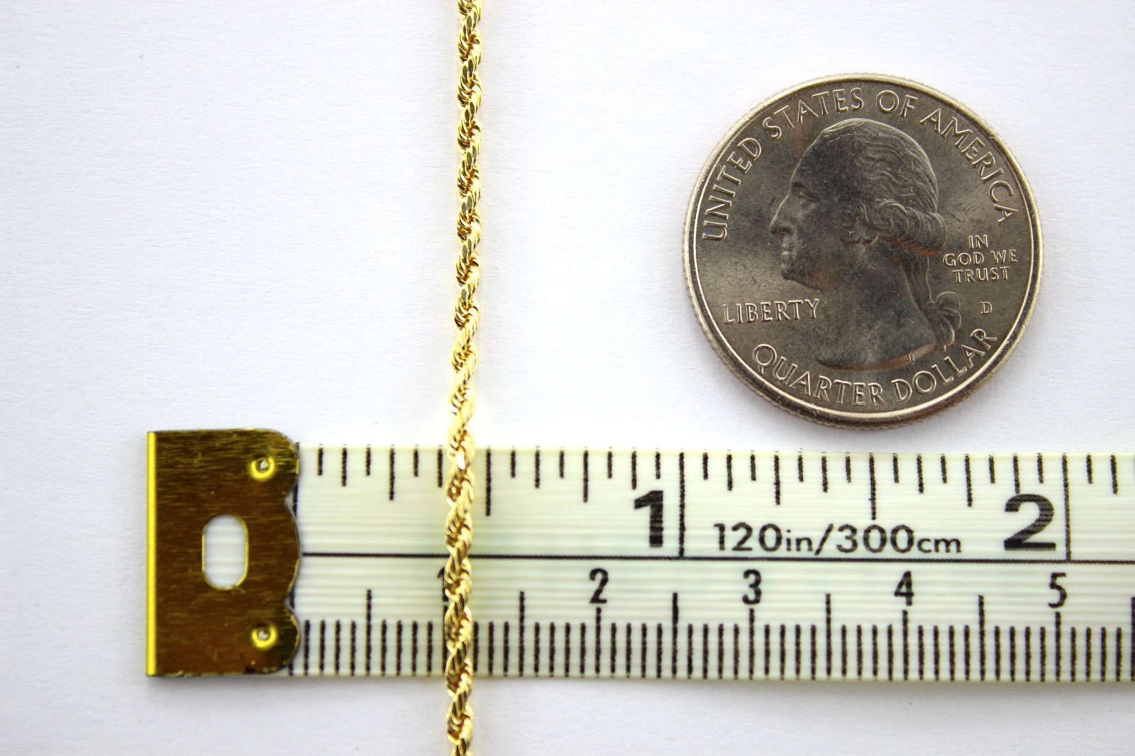 10K Yellow Gold Rope Twist Link Chain Necklace 2mm ~ 7mm 16″ ~ 30″