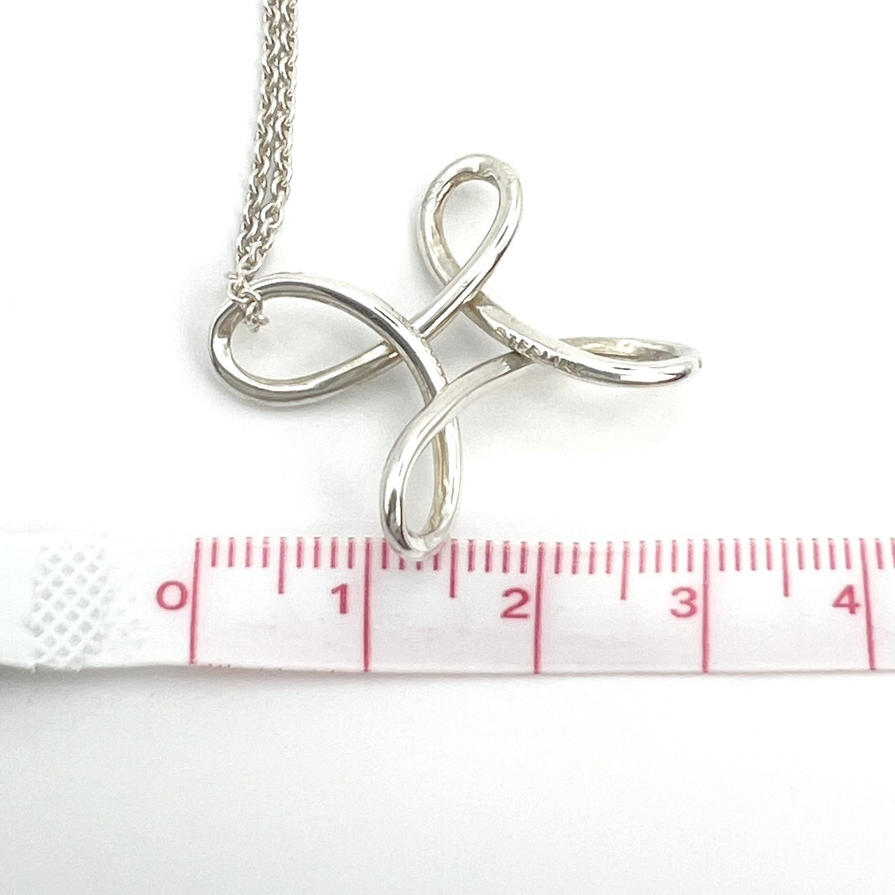 Tiffany & Co. Infinity Cross Pendant Long Necklace 925 Sterling Silver Japan
