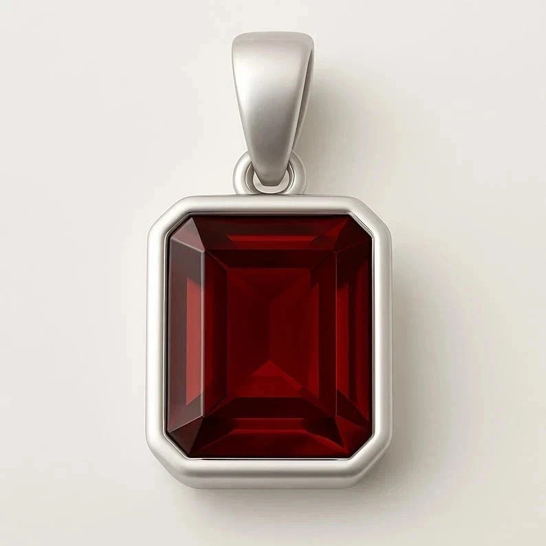 Certified 25 Ct Natural Red Painite Pendant in 925 Sterling Silver Best Gift