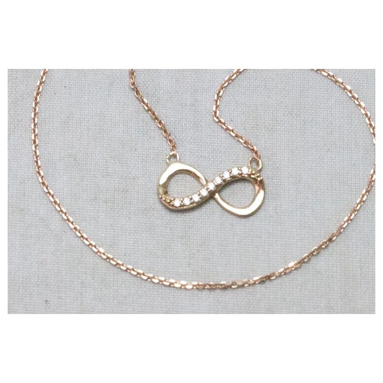 14KT Rose Gold .10CT Diamond Infinity Necklace