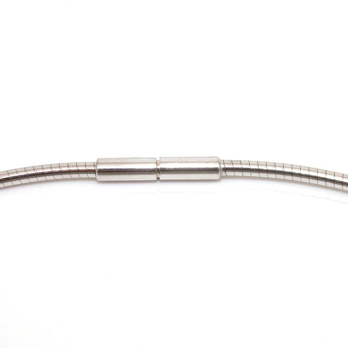 14K White Gold Italy Round Tube Snake Chain Necklace 18.5″
