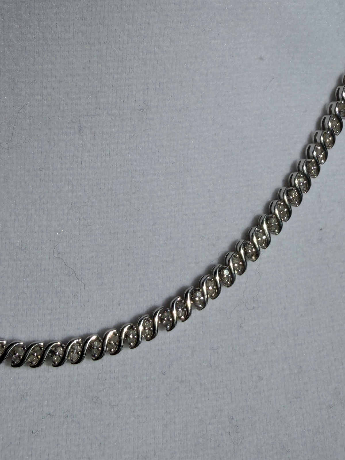 Vintage 17” Diamond Tennis Chain Necklace – 200 Melee Diamonds, 24g .925 Silver