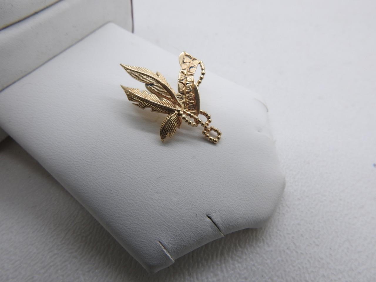 14K Yellow Gold Leaf style Unique Pendant 2 Grams 1 1/8″ Inch