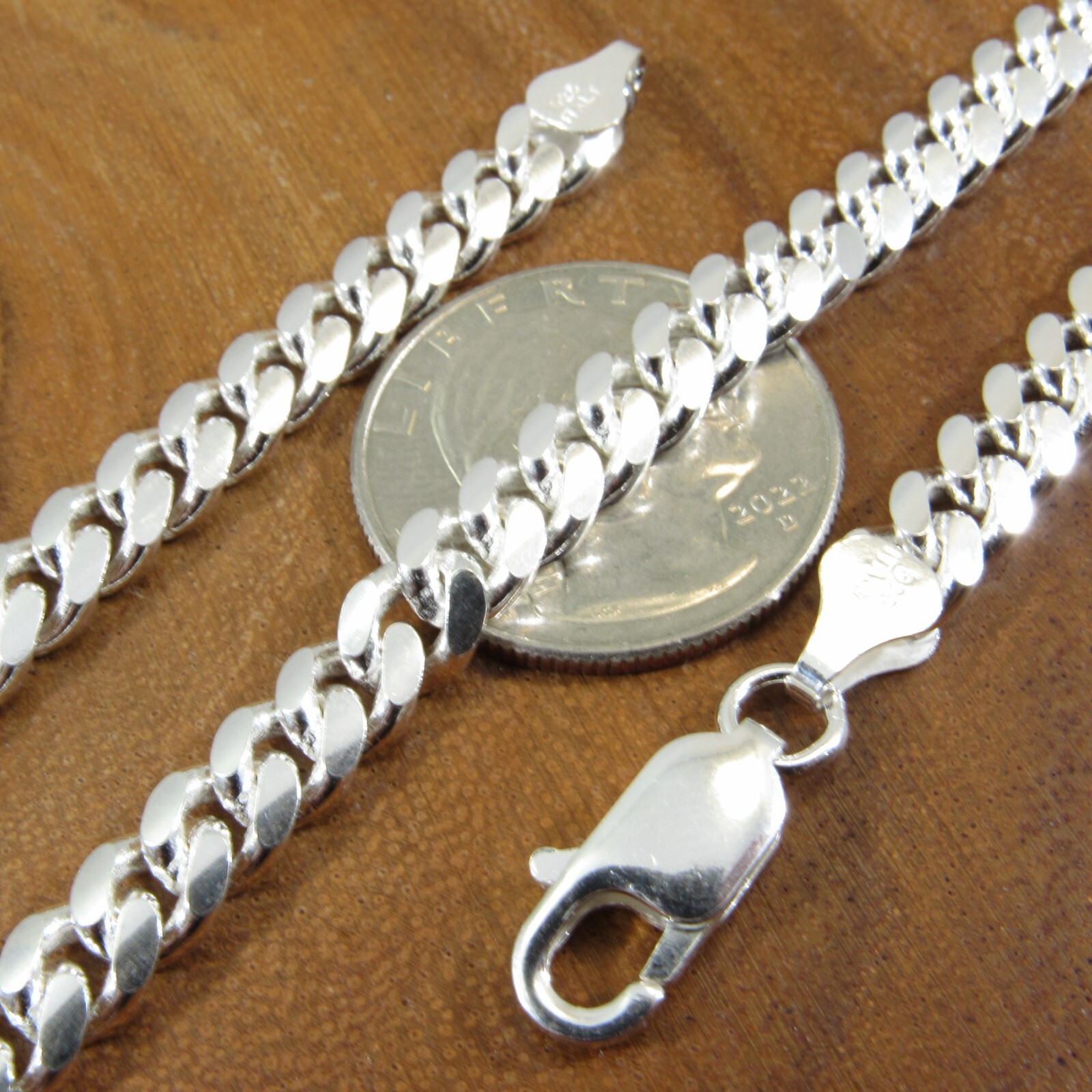 Real Solid Genuine 925 Sterling Silver Men’s Italian MIAMI CUBAN Hip Hop Chain