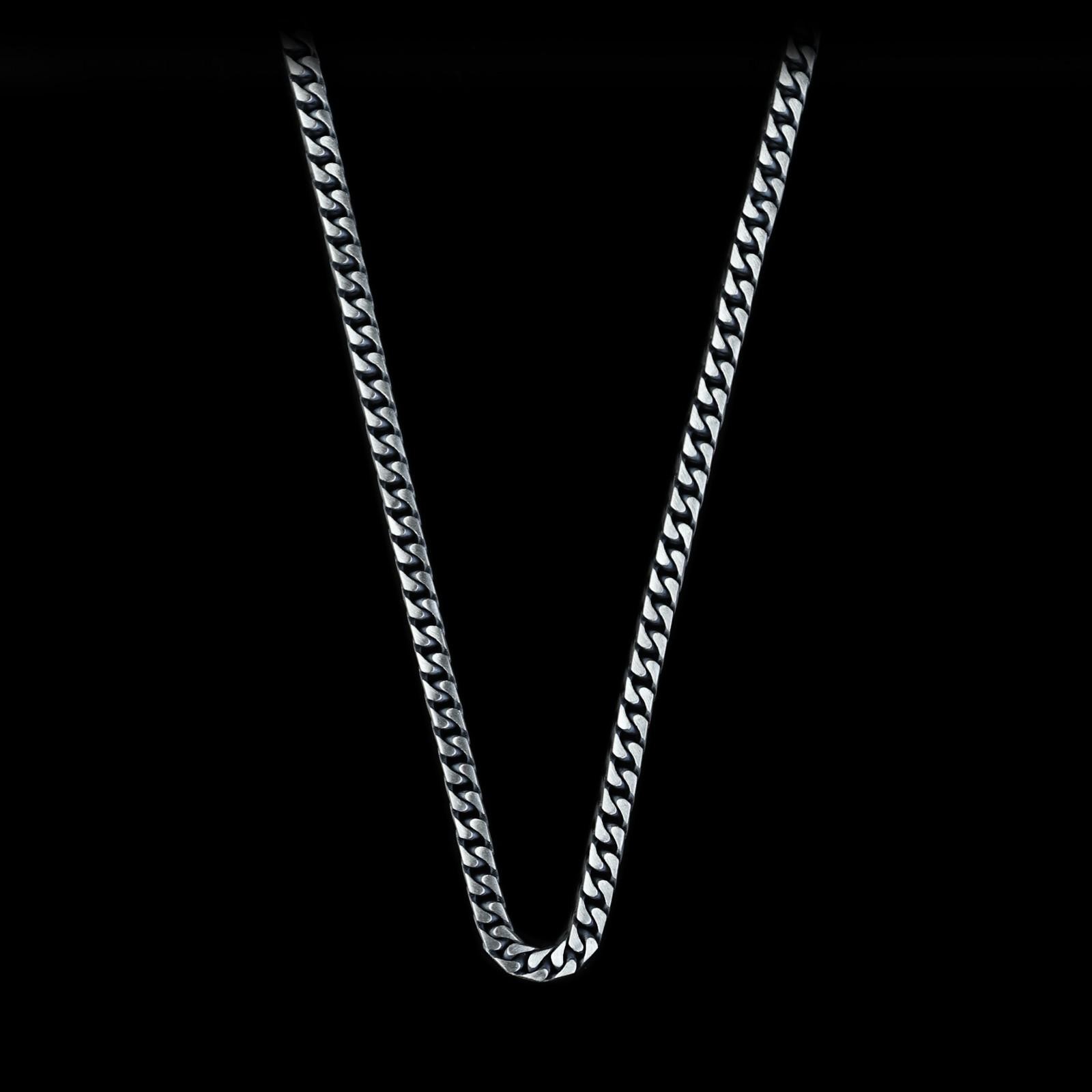 Men 925 Silver Franco Chain Necklace, Men Perfect Foxtail Chain