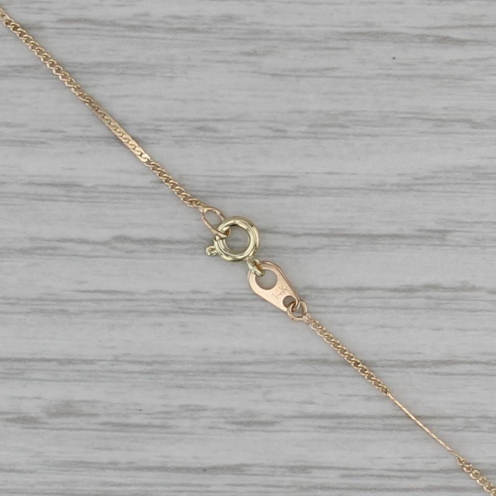 16.5″ 1mm Bar & Curb Link Chain Necklace 14k Yellow Gold