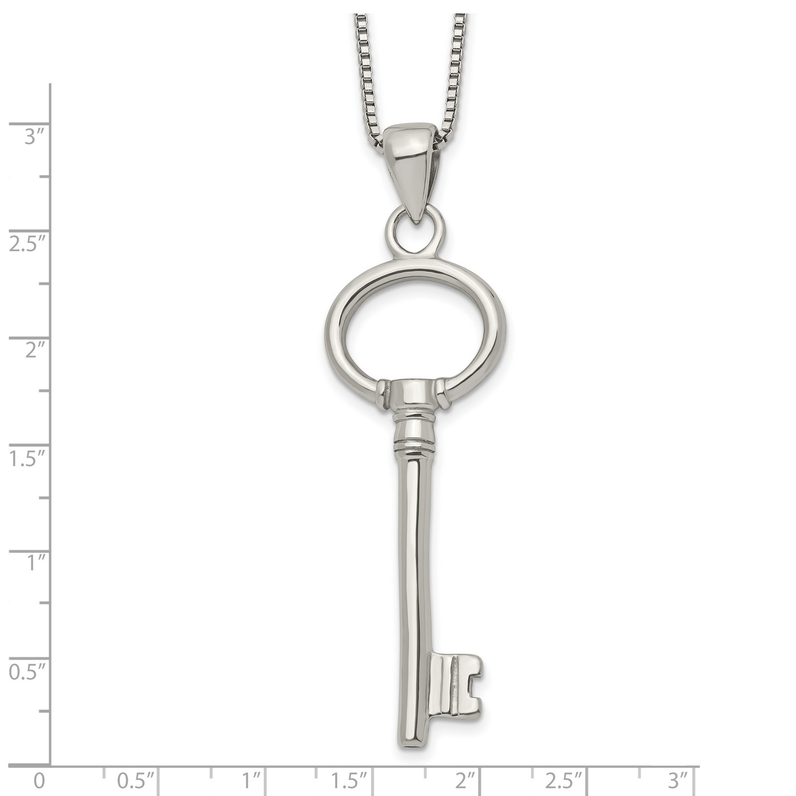 Stainless Steel Polished Key Necklace
