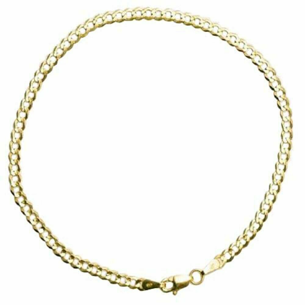 10k Solid Yellow Gold Authentic 3mm Cuban Link Bracelet Men’s Women Size 7″