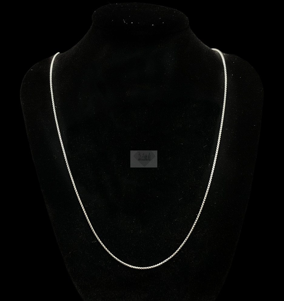 925 Italian Made Solid Sterling Silver 1.5MM Round Box Chain Link Necklace