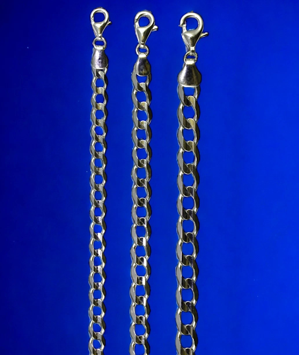 10K White Gold Round Curb Cuban Necklace Bracelet Chain Real Gold 2mm-6mm 7″-30″