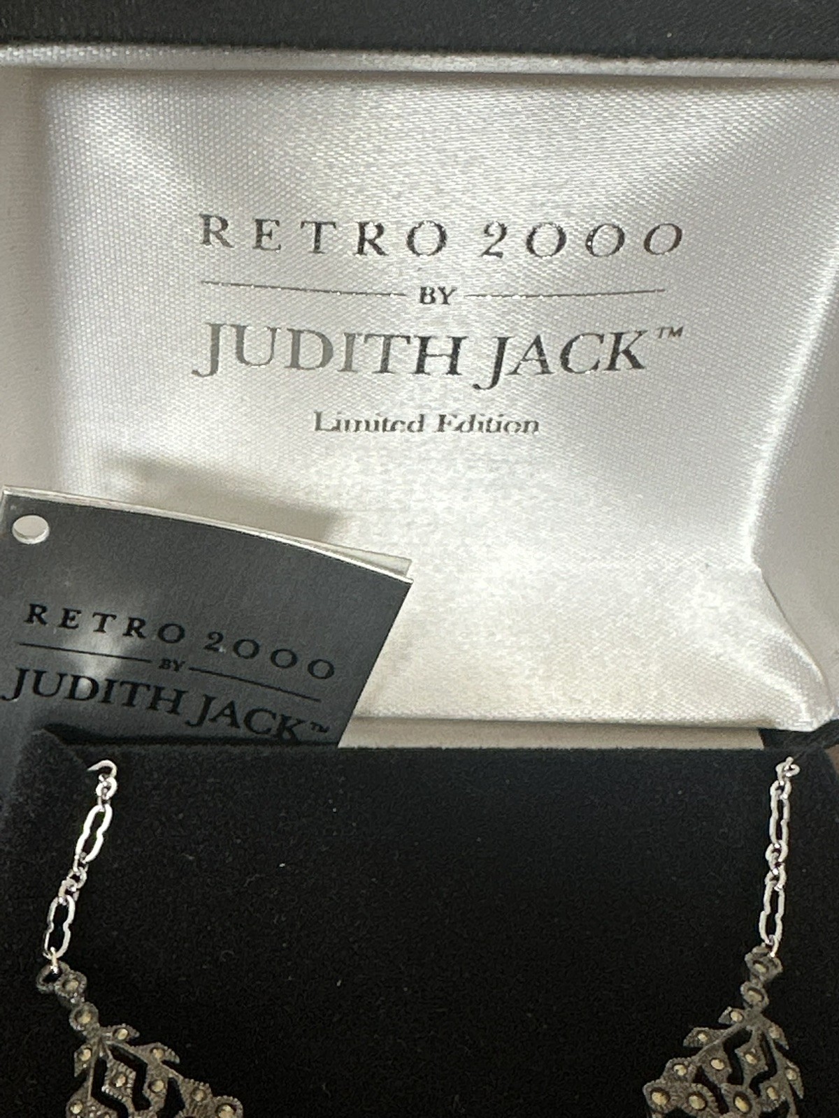 Stunning Sterling Silver & Marcasite Necklace Judith Jack Retro 2000 LE