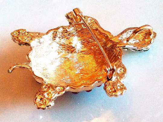 ENAMELED TURTLE PENDANT NECKLACE! Crystal Animal, Reptile, Charm, Accessory!