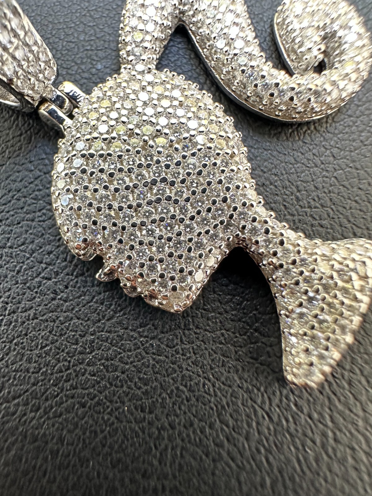Real MOISSANITE 925 Silver Barbie Doll Pendant Necklace 14k Gold Plated Iced