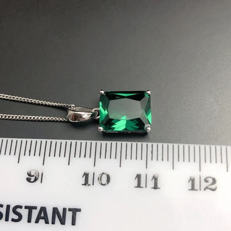 Elegant Mens Emerald Pendant 925 Sterling Silver Ring Gift Jewelry Gift Pendant