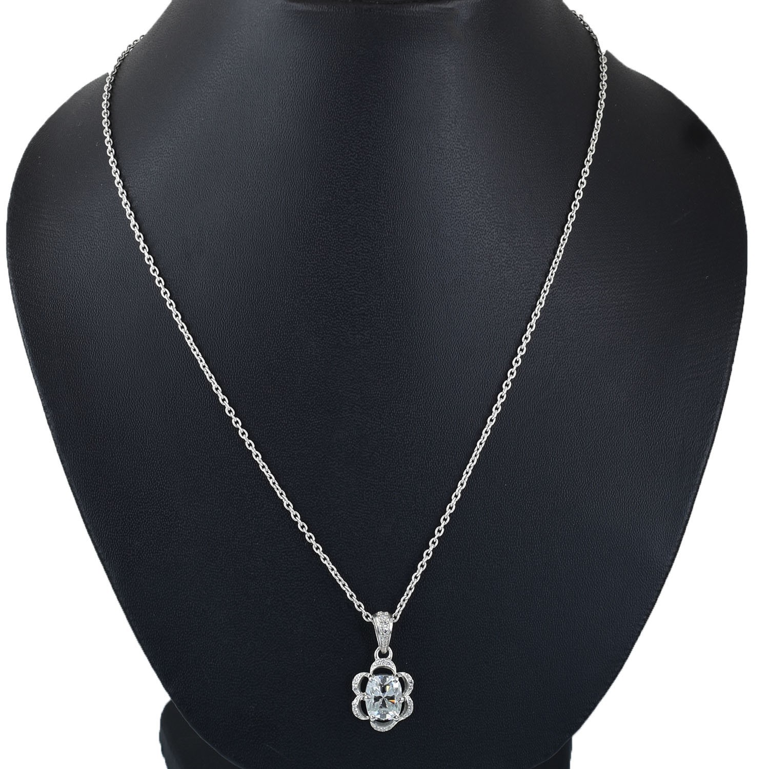 3.00 Ct VVS1 Cushion Cut Certified Diamond Solitaire Pendant, Free Studs