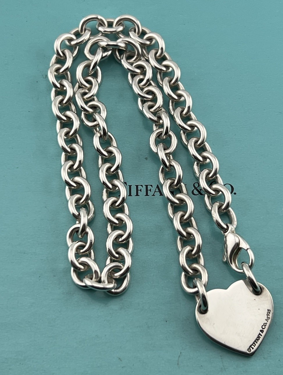 Tiffany & Co. Sterling Silver “Return To Tiffany” Heart Tag Choker Necklace 15”
