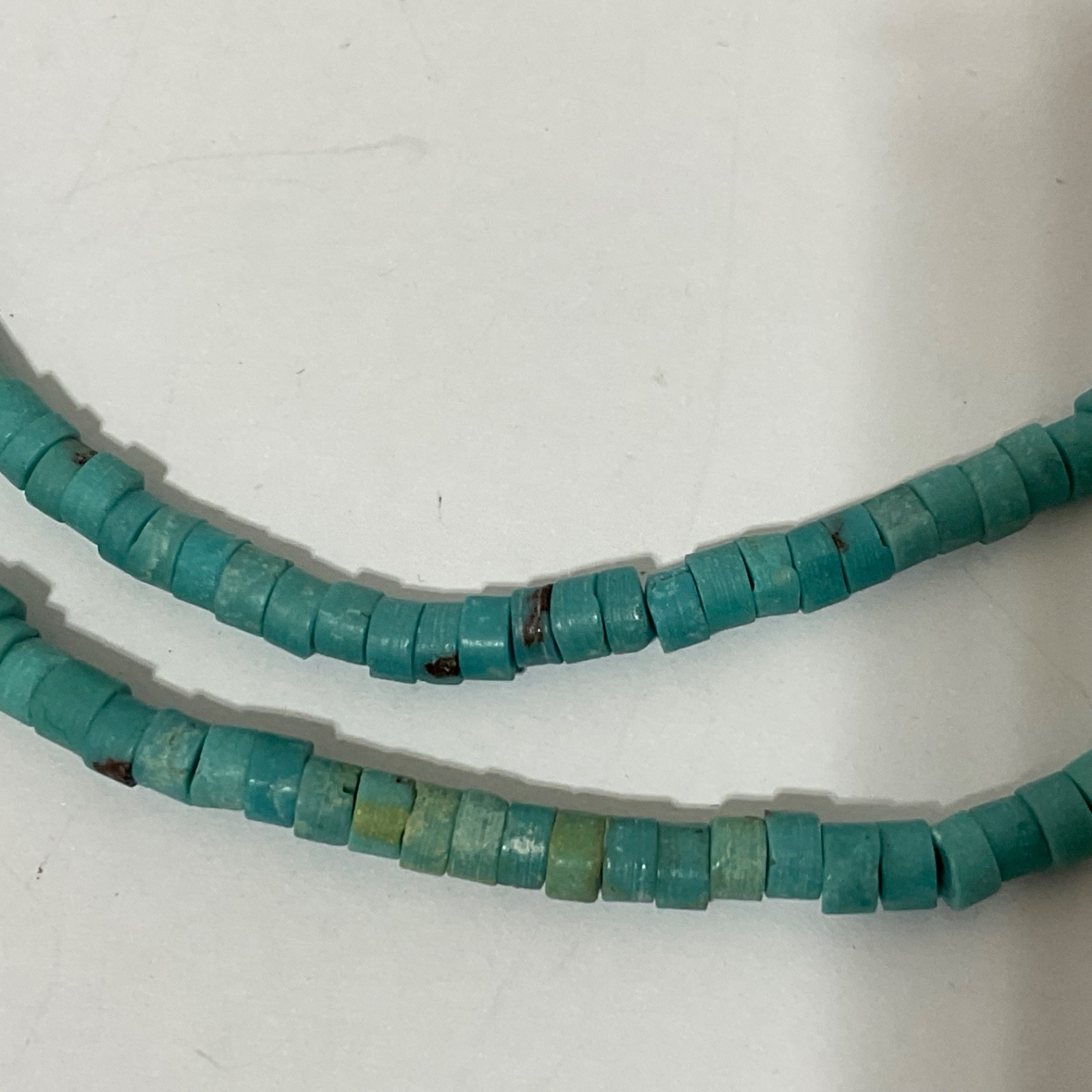 Artisan Turquoise Heishi Bead Collar Necklace Sterling Silver Gift Earrings 925