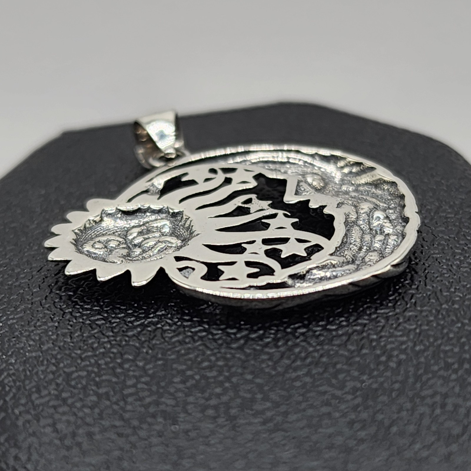 925 NEW Sterling Silver Pendant- Moon & Sun 26mm in Length 26mm Width ~FREE…