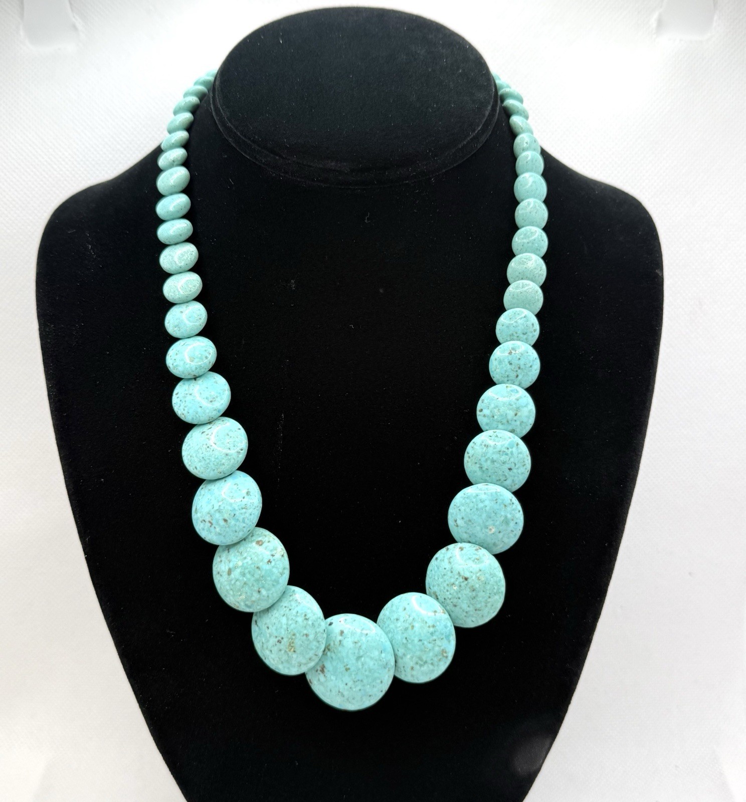 Jay King Dtr Mine Finds Turquoise Bead Sterling Silver Necklace Graduate Disk