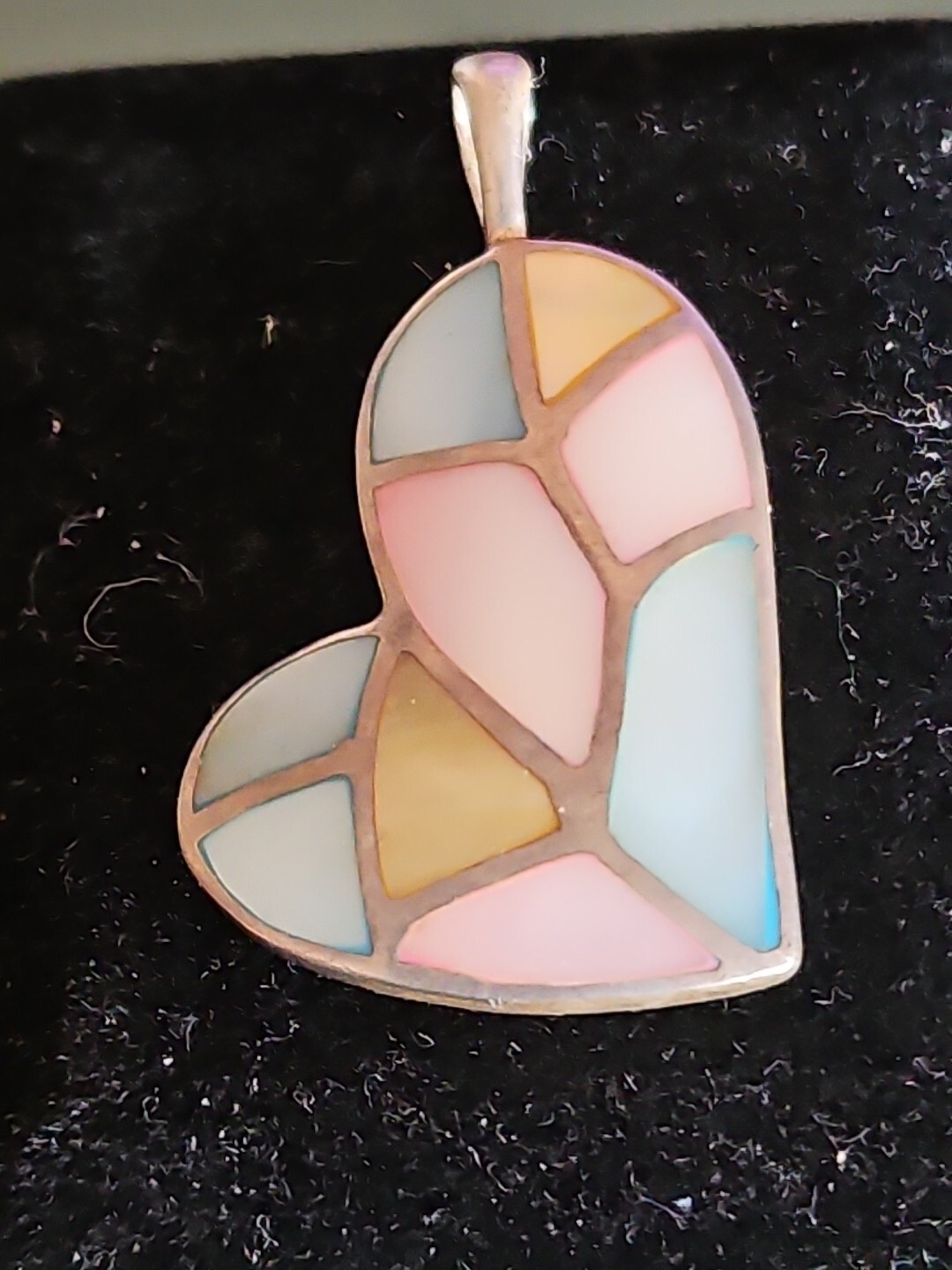 Designer Sterling Silver 925 PENDANT PINK, Blue, Gold MOP 1.6″ NWOT