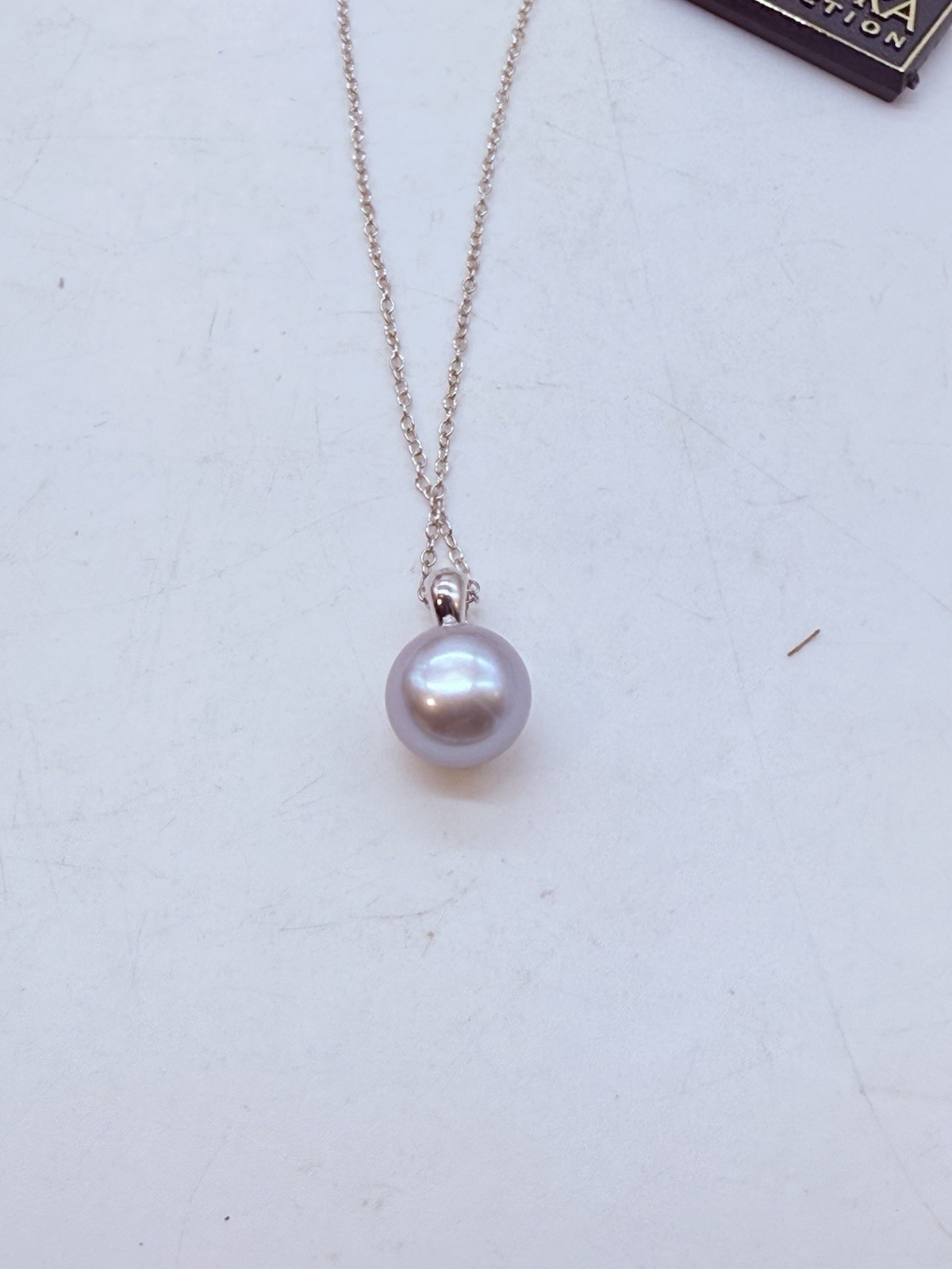 Honora Gray Pearl Necklace 18″ Sterling Silver Solitaire Chain NIB w/ Pouch