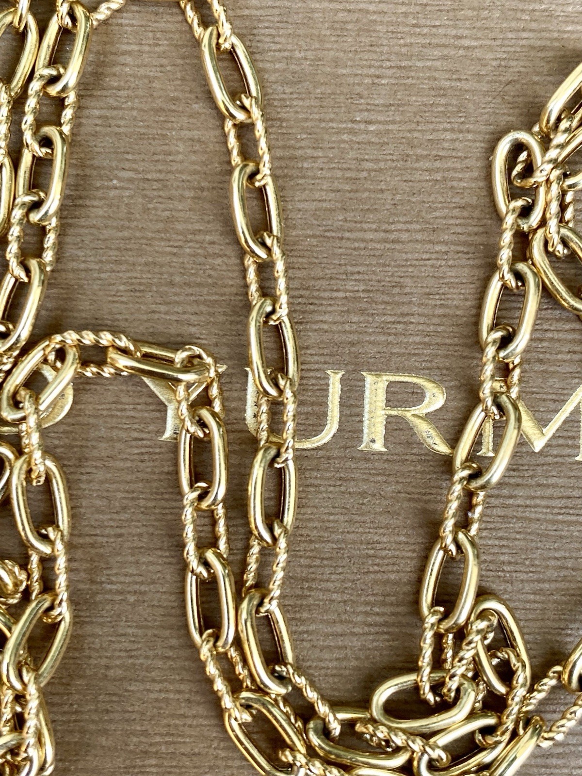 David Yurman 18K Gold Madison Necklace 3mm 18” Excellent $3950+