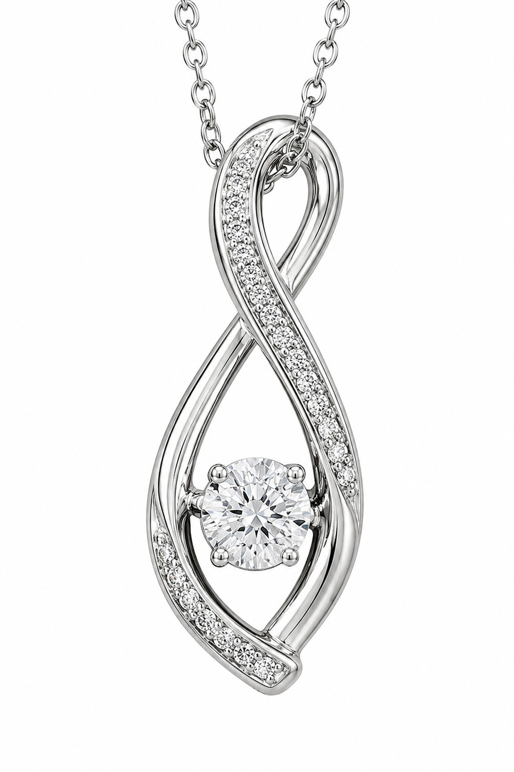 Zales Diamond Accent Infinity with Cluster Pendant in Sterling Silver