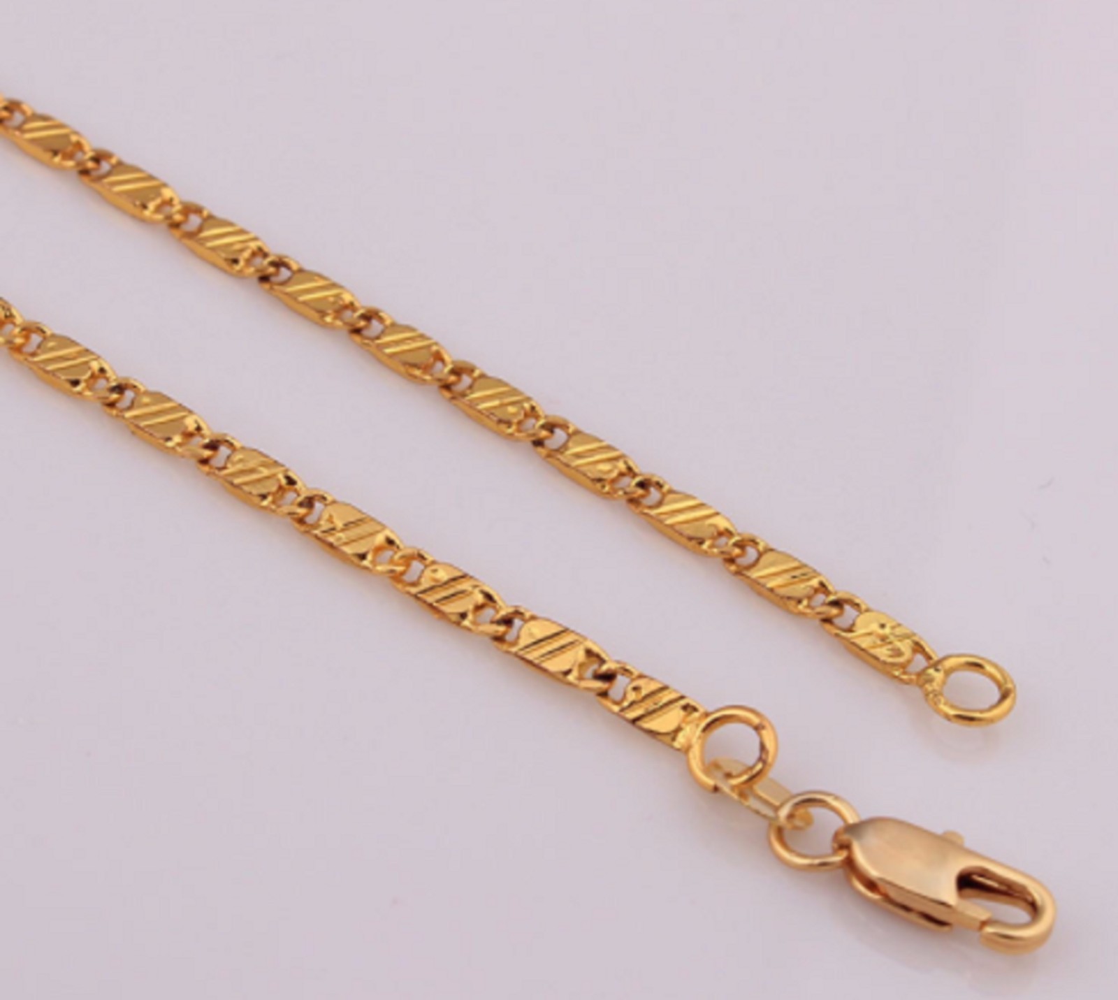 2mm Geometric 18k Gold Ptd Link Snail chain 18KGP necklace curb 16-30″ SNLGEO2G