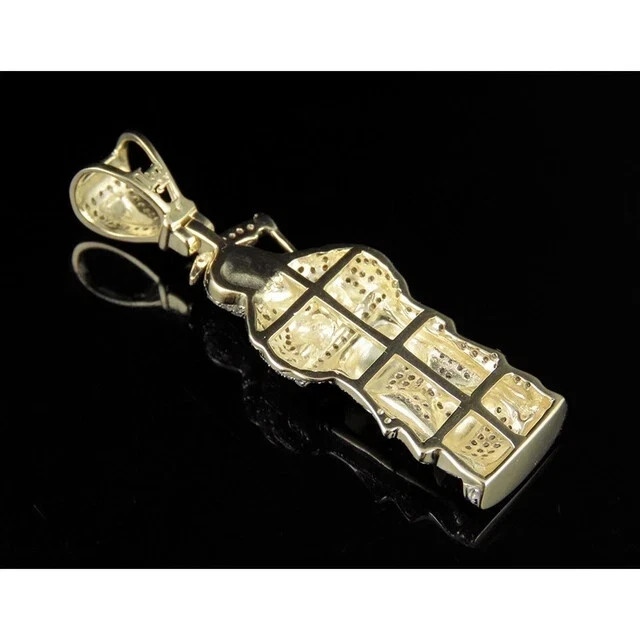 2Ct Round Real Moissanite Pendant Grim Reaper Hourglass 14K Yellow Gold Plated