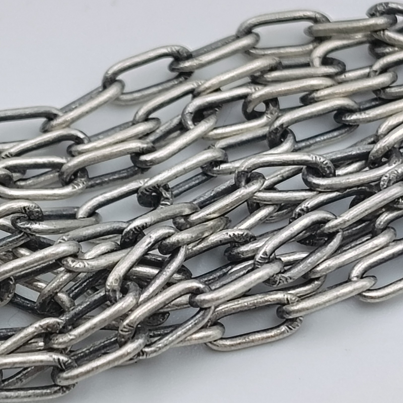Samuel B Behnam Sterling Silver 925 10 Strand Paper Clips Link Necklace 20″