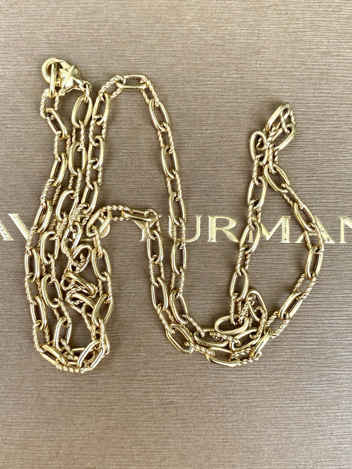 David Yurman 18K Gold Madison Necklace 3mm 18” Excellent $3950+